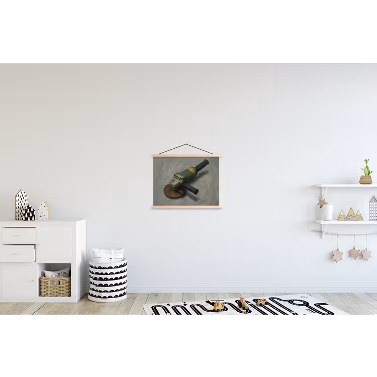 Schoolplaat - Haakse slijper - Schilderij - Gereedschap — 3