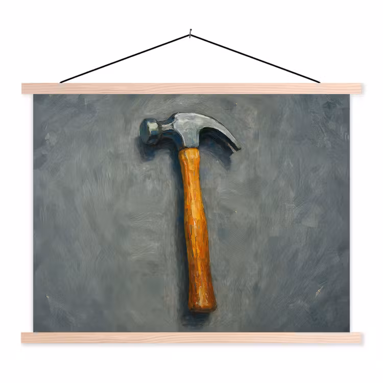 Schoolplaat - Hamer - Schilderij - Gereedschap — 1
