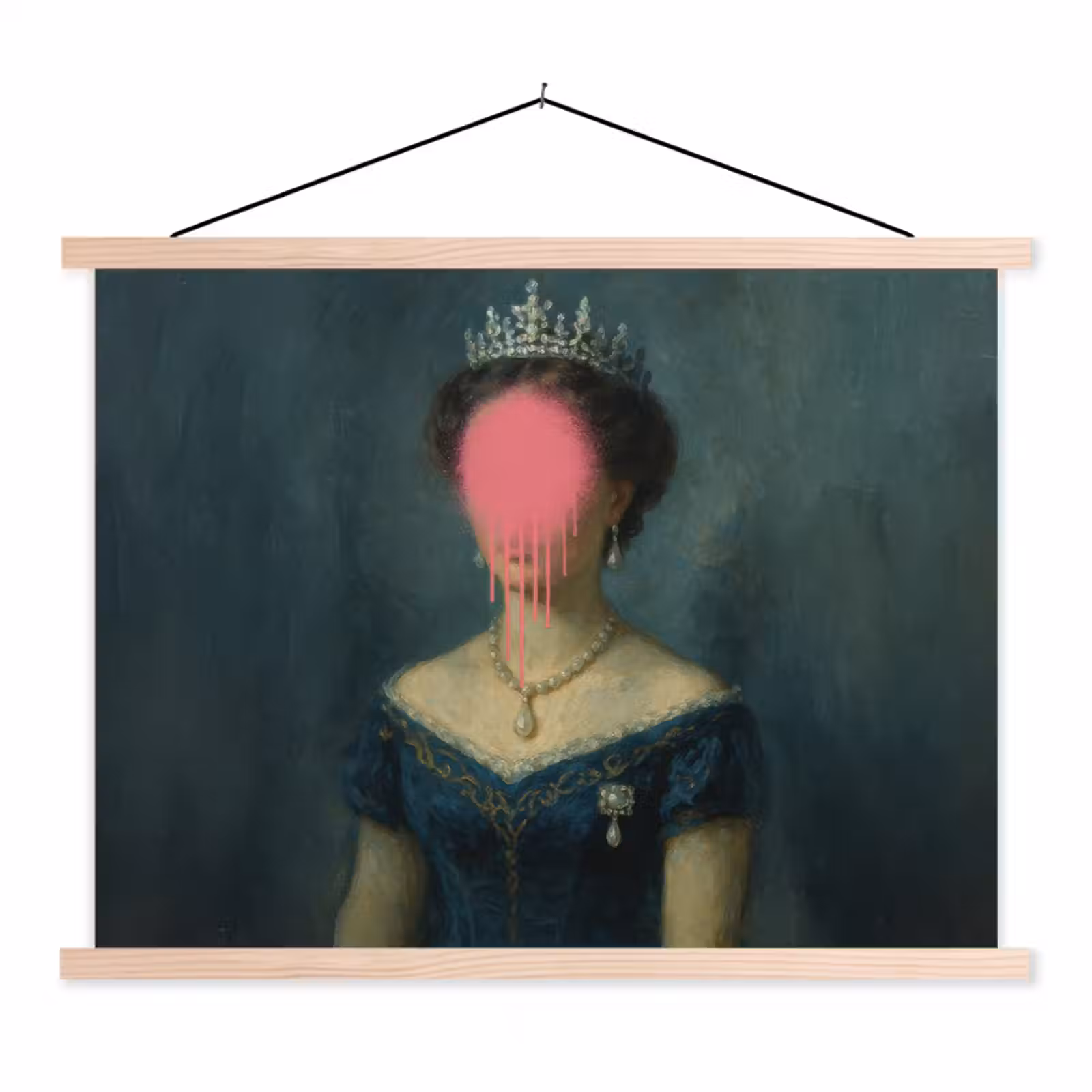 Schoolplaat - Kroon - Roze druipend verf - Portret — 1