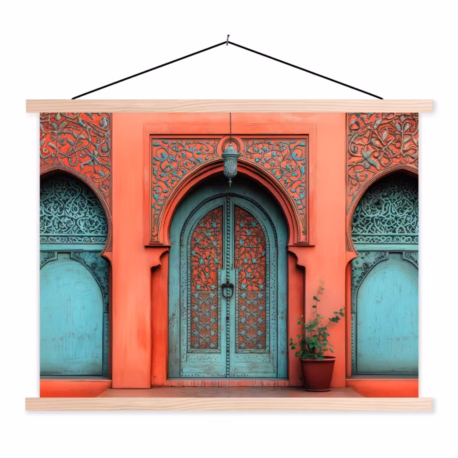 Schoolplaat - Lantaarn - Deur - Turquoise — 1