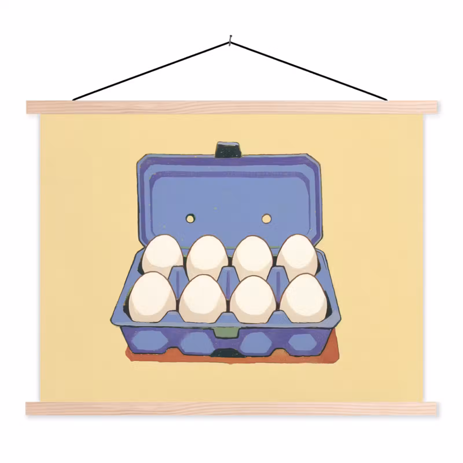 Schoolplaat - Eieren - Doos - Minimalistisch - Blauw — 1