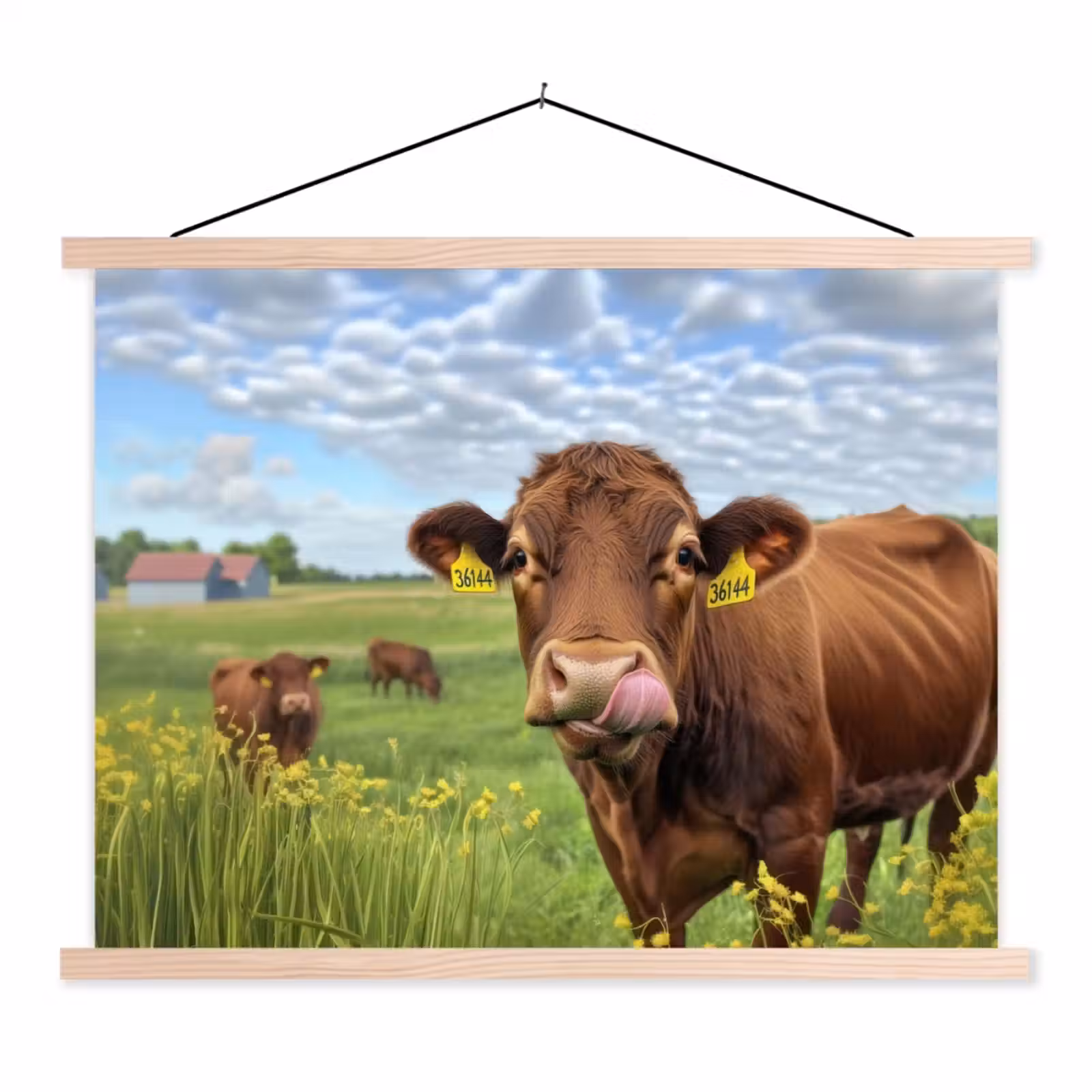 Schoolplaat - Koe - Weide - Bloemen — 1