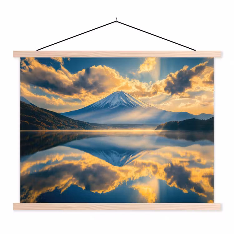 Schoolplaat - Berg - Rivier - Zonsondergang — 1