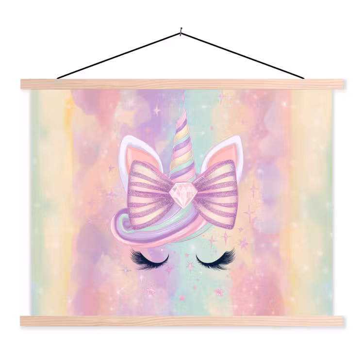 Schoolplaat - Eenhoorn - Glitters - Regenboog - Pastel — 1