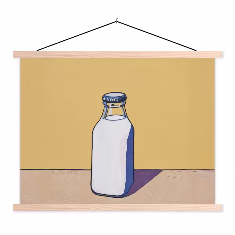 Schoolplaat - Glazen - Fles - Illustratie - Melk — 1