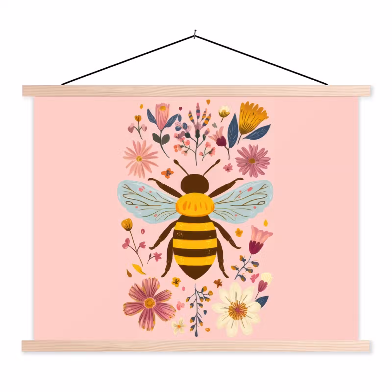 Schoolplaat - Bij - Geel - Bloemen - Kleurrijk — 1