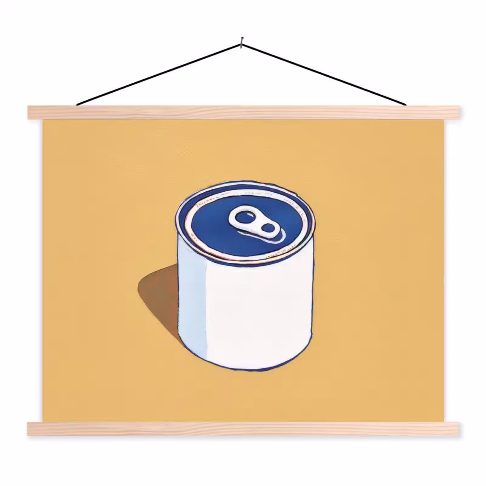 Schoolplaat - Blikje - Minimalistisch - Blauw - Illustratie — 1