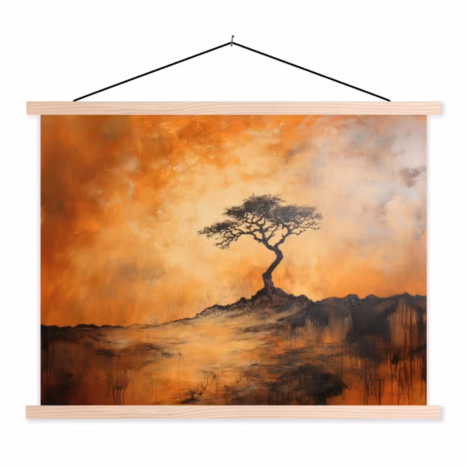 Schoolplaat - Boom - Landschap - Oranje — 1