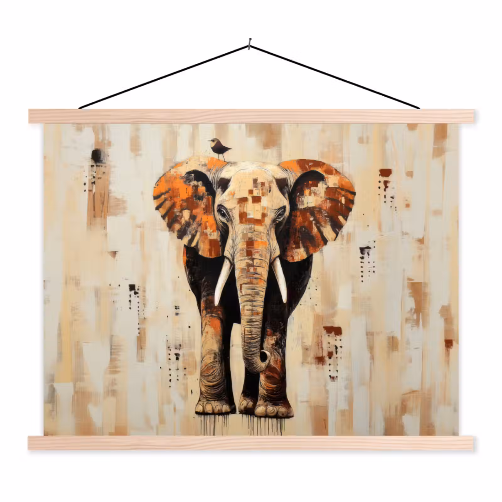 Schoolplaat - Olifant - Slurf - Mozaïek - Abstract — 1