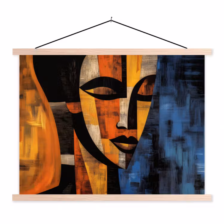 Schoolplaat - Abstract - Portret - Kleurvakken — 1