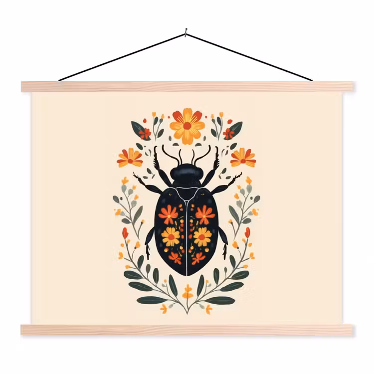 Schoolplaat - Bloemen - Oranje - Planten - Sierlijk — 1