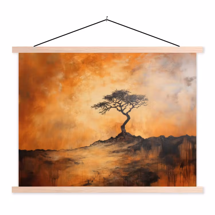 Schoolplaat - Boom - Landschap - Oranje — 1