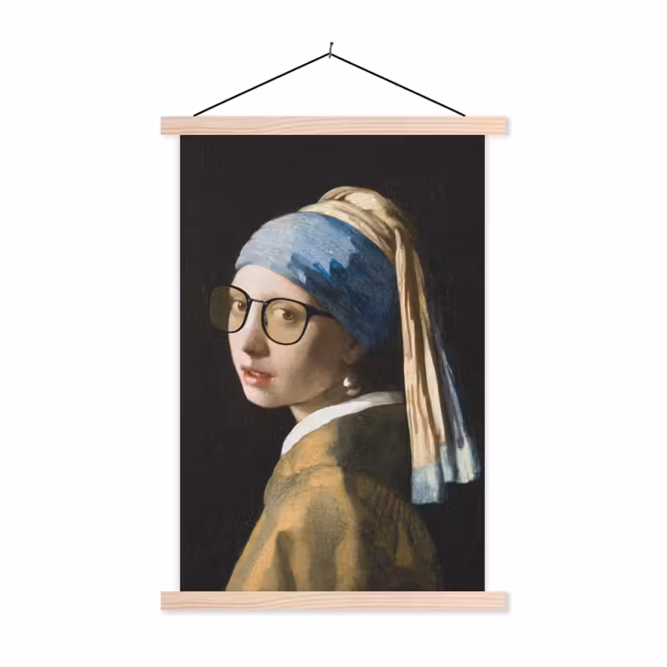 Schoolplaat - Meisje met de parel - Johannes Vermeer - Bril — 1
