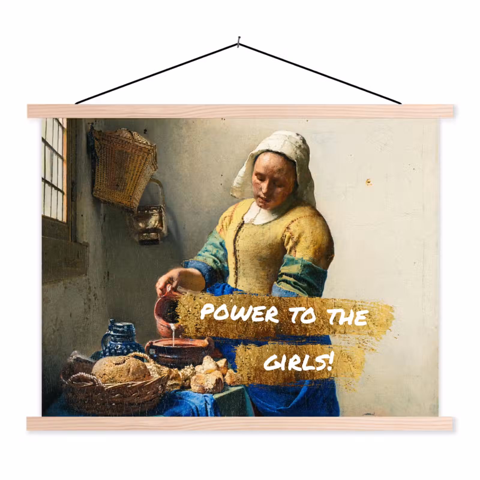 Schoolplaat - Melkmeisje - Goud - Quotes - Schilderij - Oude meesters — 1