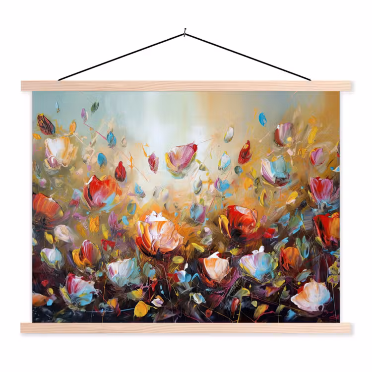 Schoolplaat - Bloemen - Kunst - Natuur - Olieverf — 1