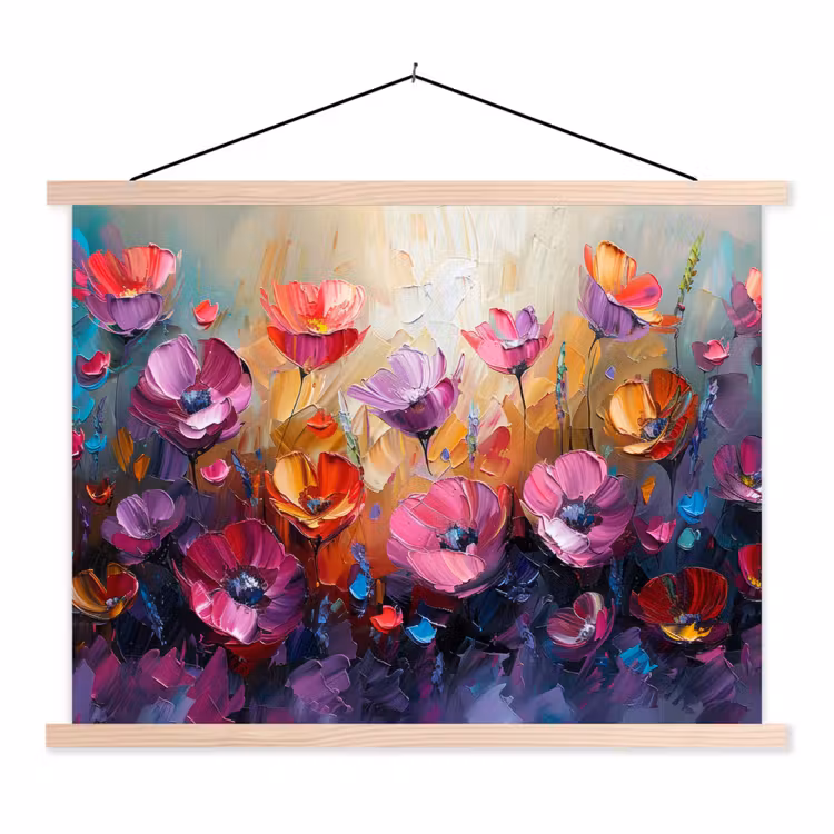 Schoolplaat - Bloemen - Botanisch - Kunst - Roze - Natuur — 1