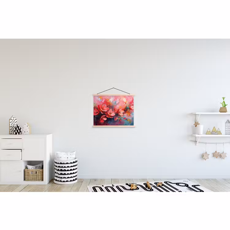 Schoolplaat - Bloemen - Roze - Watercolor - Natuur- Kunst — 3