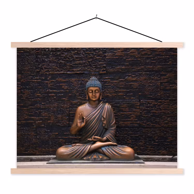 Schoolplaat - Boeddha - Buddha beeld - Bruin - Spiritueel - Meditatie — 1