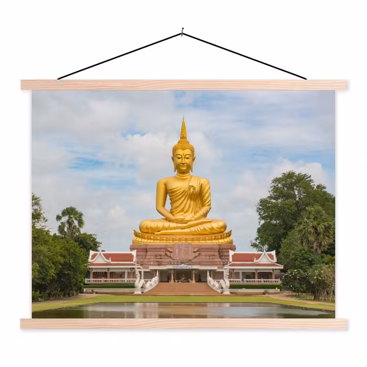 Schoolplaat - Boeddha - Buddha beeld - Goud - Religie — 1