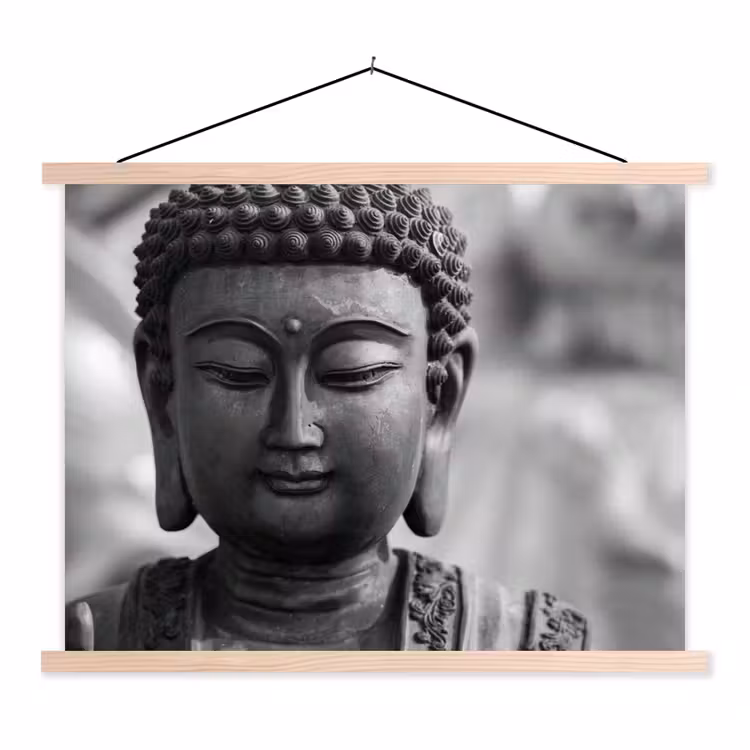 Schoolplaat - Boeddha - Grijs - Spiritualiteit - Buddha beeld - Religie — 1