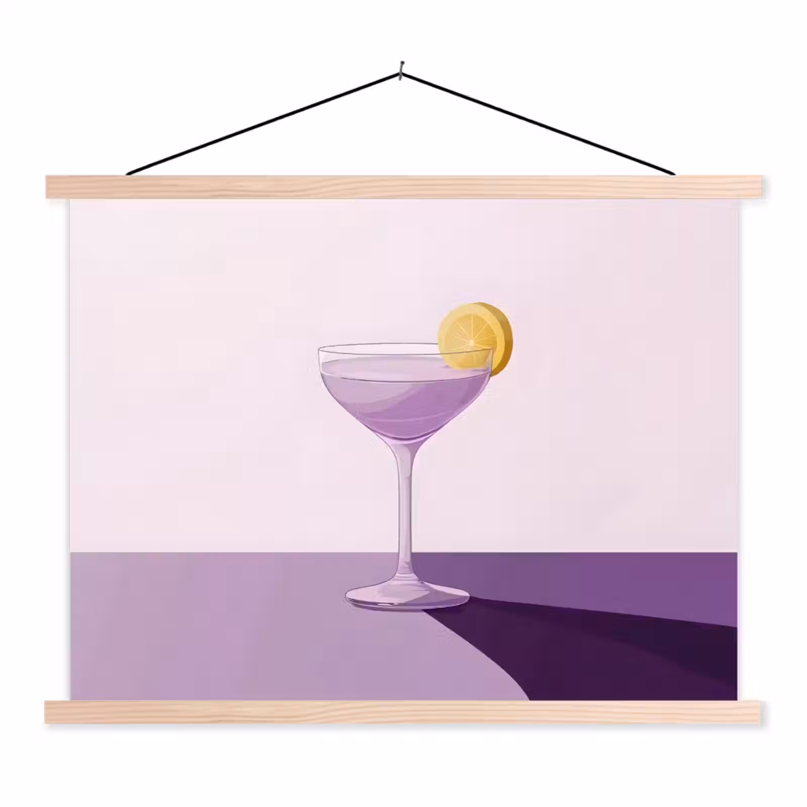Schoolplaat - Cocktail - Paars - Minimalistisch - Citroen — 1