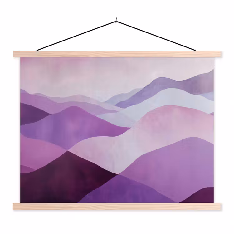 Schoolplaat - Abstract - Heuvels - Landschap - Paars — 1