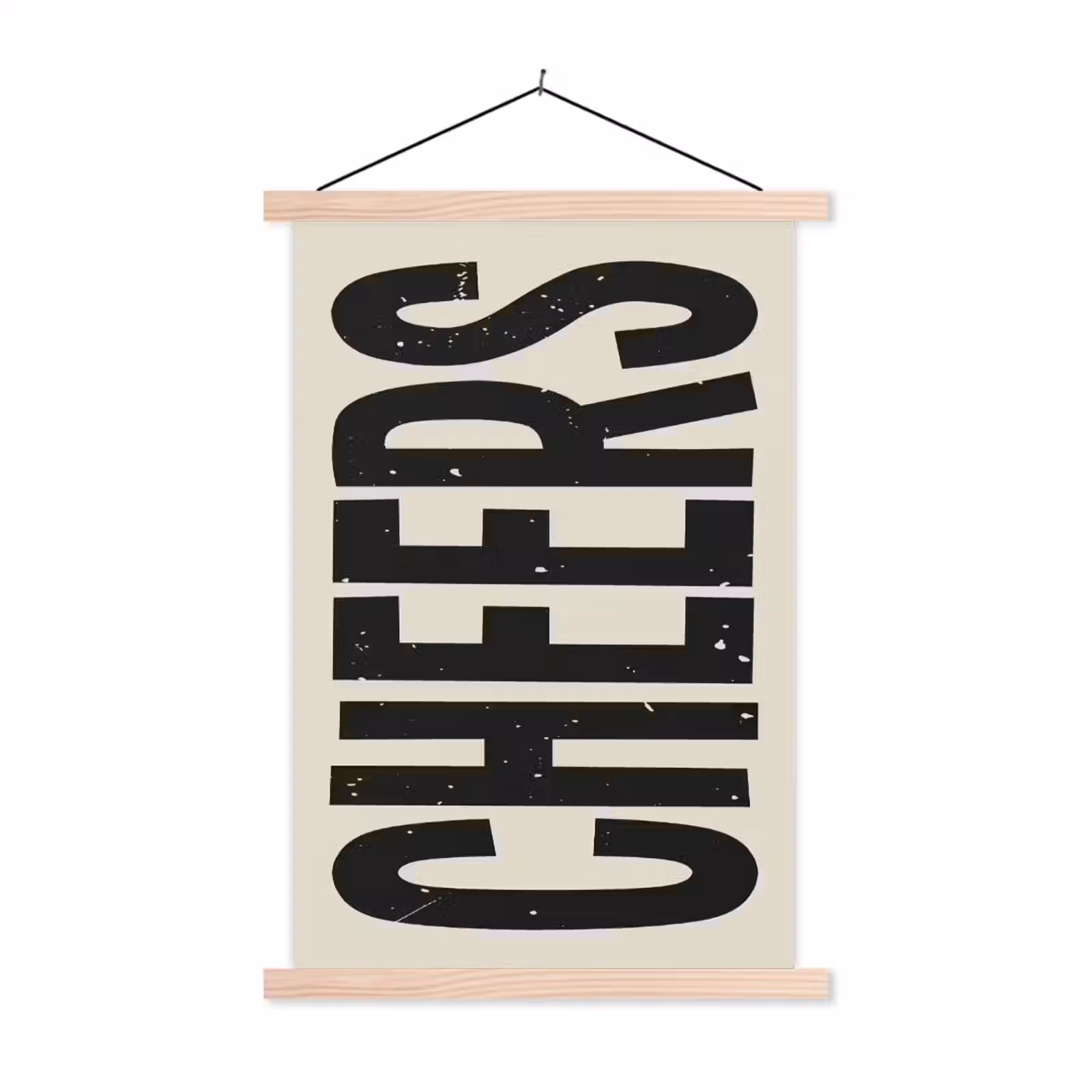 Schoolplaat - Cheers - Japandi - Zwart - Letters — 1