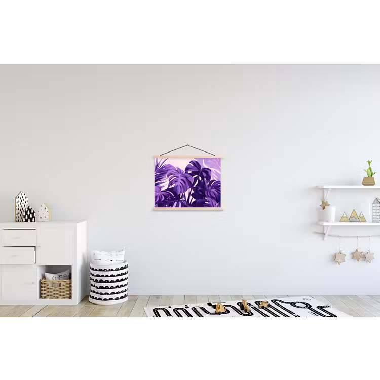 Schoolplaat - Bladeren - Paars - Tropisch - Abstract — 3