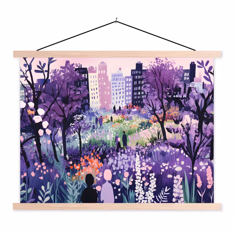 Schoolplaat - Park - Bomen - Bloemen - Gebouwen — 1