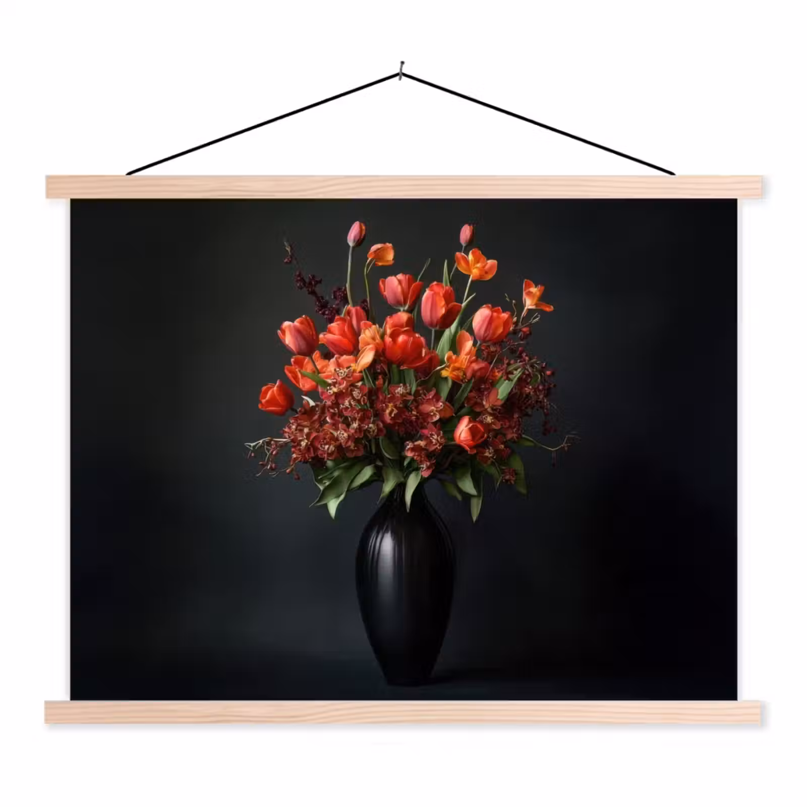 Schoolplaat - Boeket - Tulpen - Vaas - Rood — 1