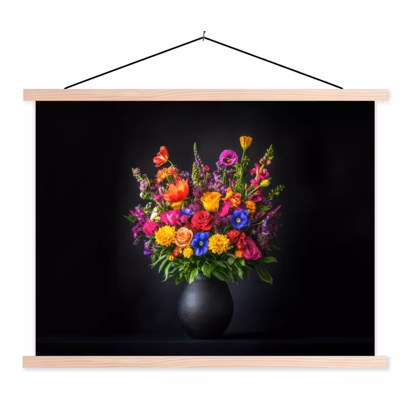 Schoolplaat - Felgekleurd - Bloemen - Vaas — 1