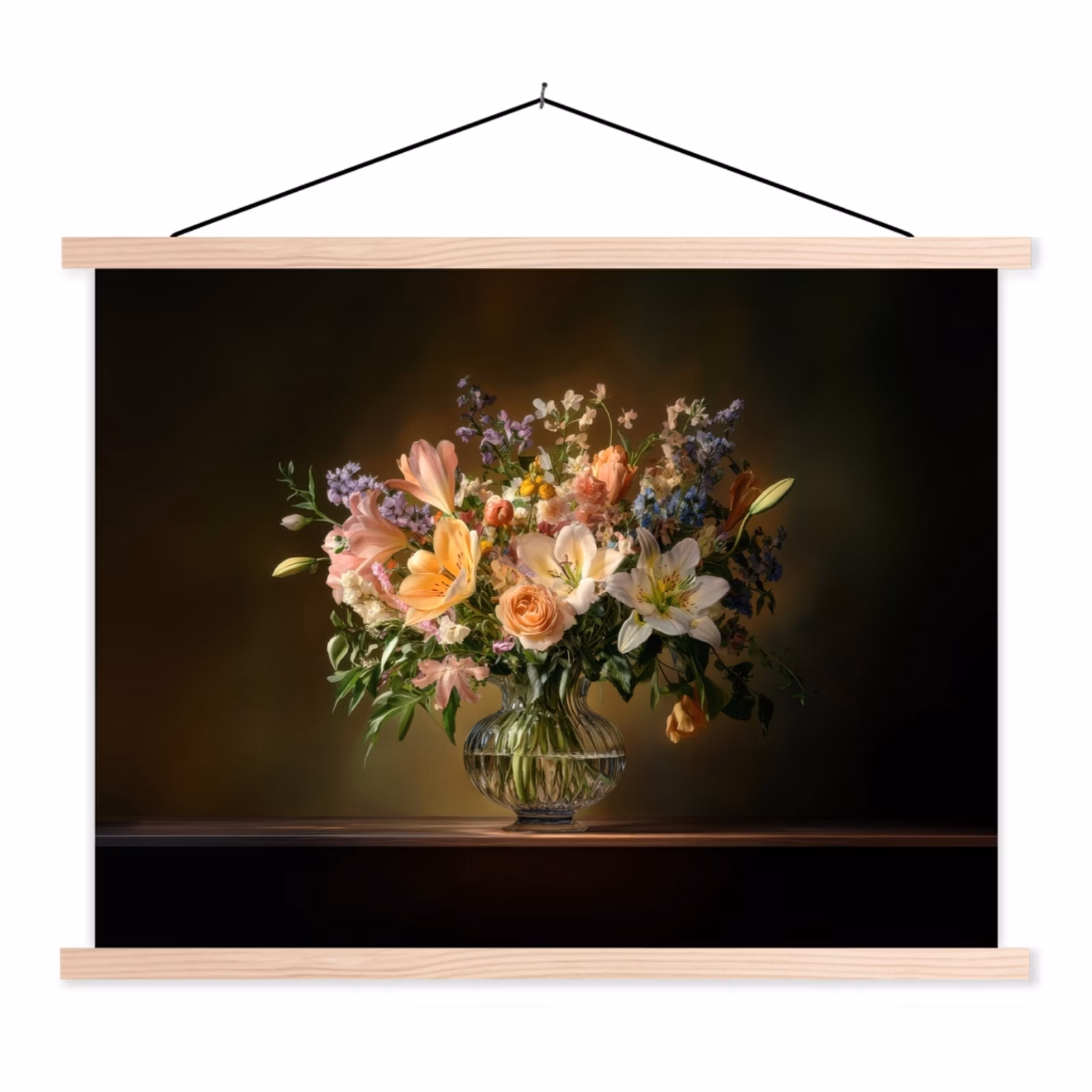 Schoolplaat - Glazen - Bloemen - Boeket - Kleuren — 1