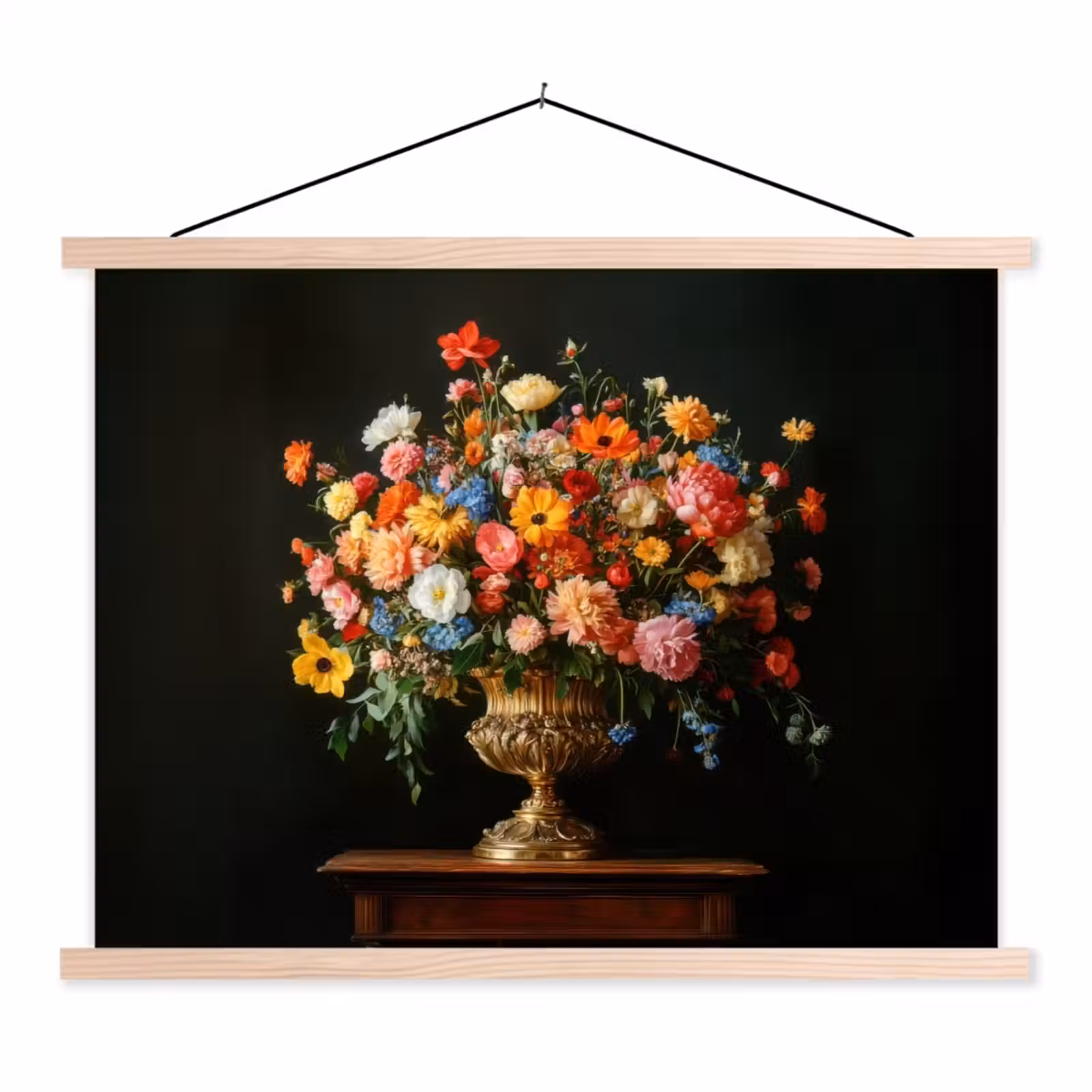 Schoolplaat - Goud - Bloemen - Kleuren - Vaas — 1