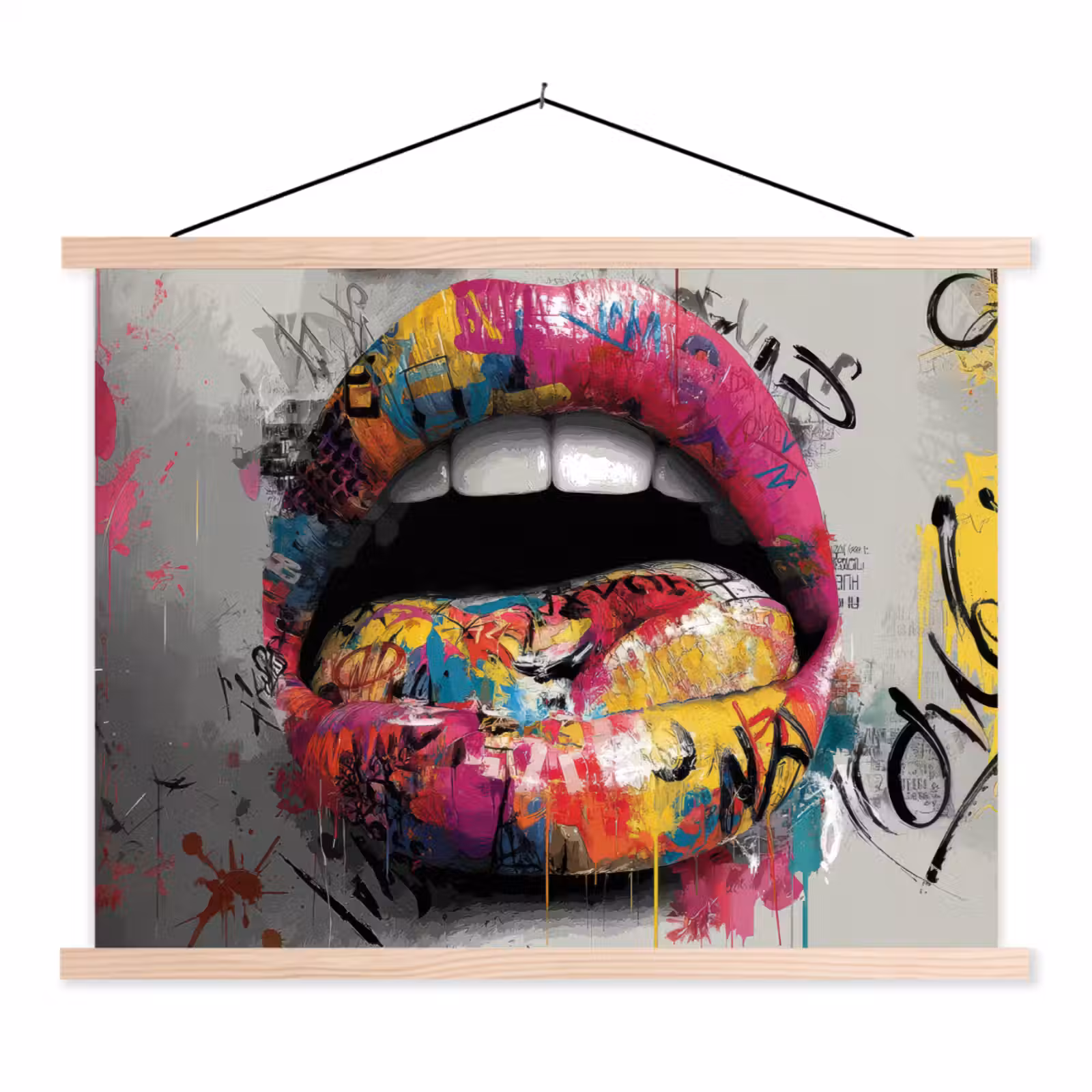Schoolplaat - Lippen - Graffiti - Expressief — 1