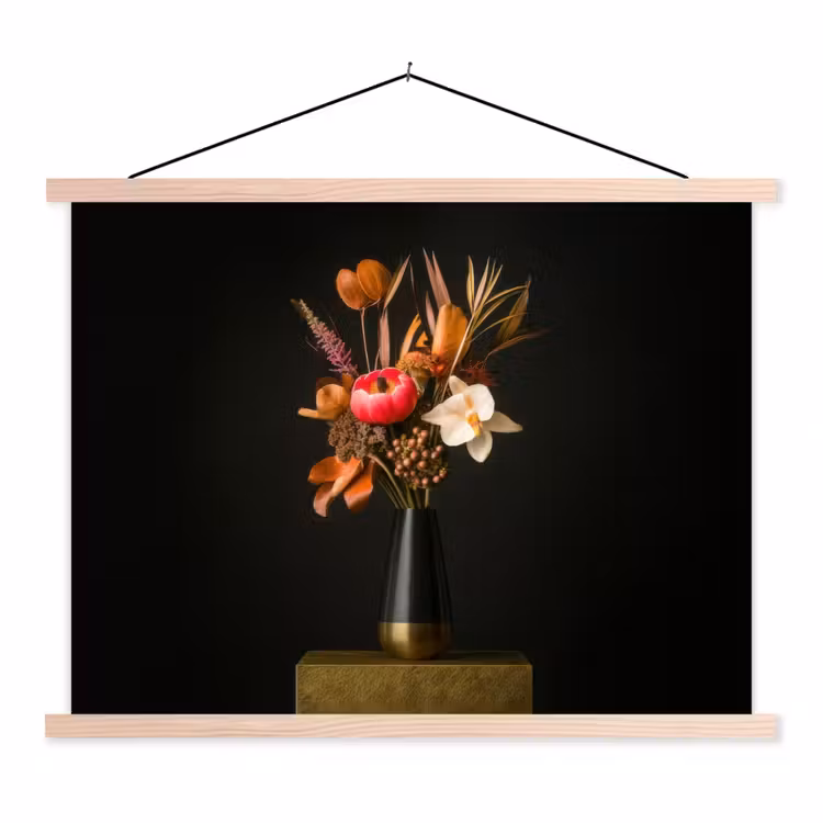 Schoolplaat - Boeket - Oranje - Gouden - vaas — 1