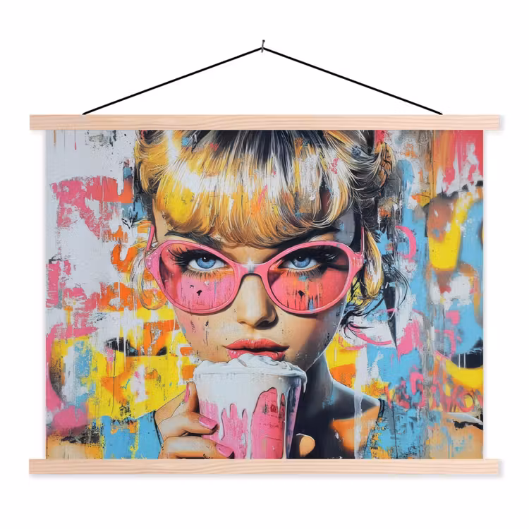 Schoolplaat - Expressief - Milkshake - Vrouw - Felle kleuren — 1