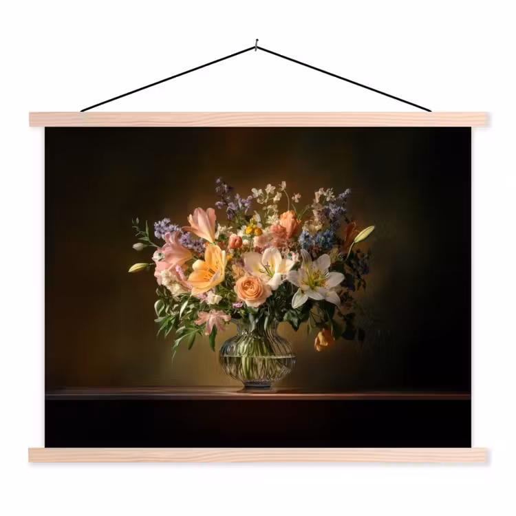 Schoolplaat - Glazen - Bloemen - Boeket - Kleuren — 1