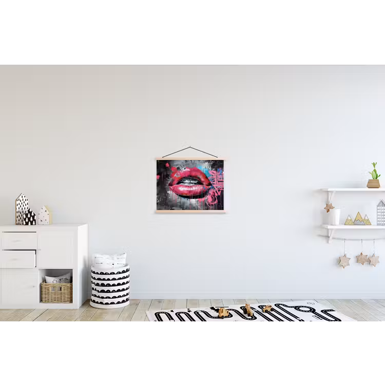 Schoolplaat - Lippen - Felroze - Graffiti - Verfstrepen — 3