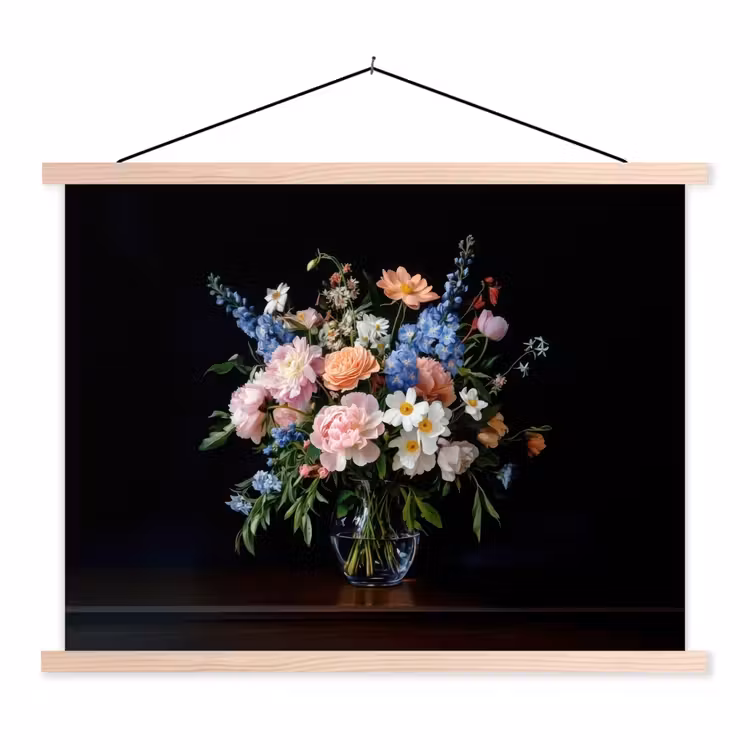 Schoolplaat - Pastel - Bloemen - Glazen - Vaas — 1