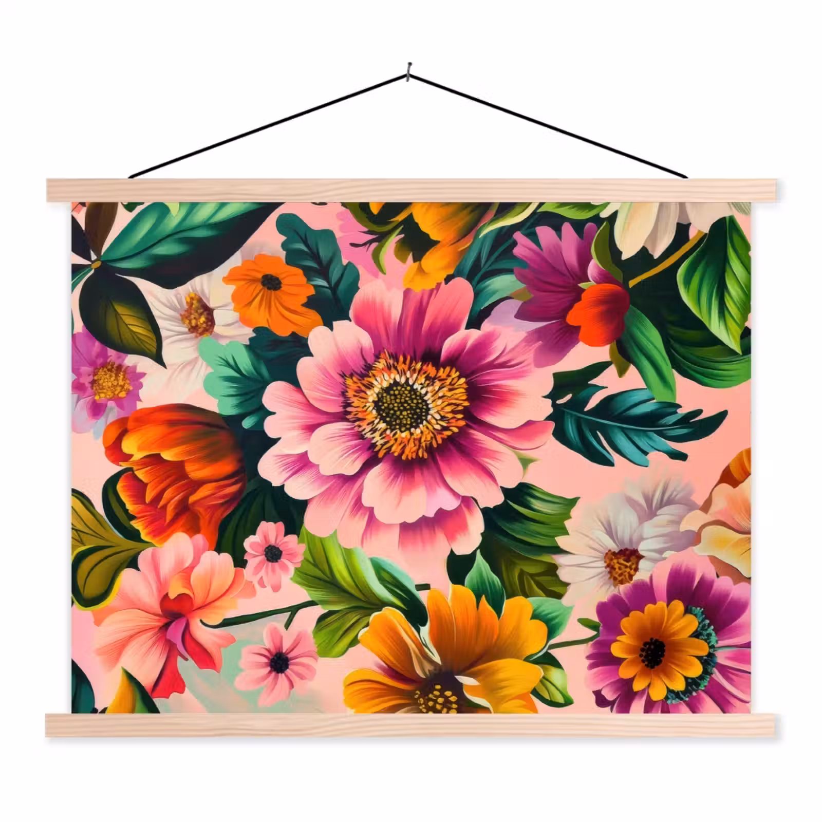 Schoolplaat - Bloemen - Kleurrijk - Roze — 1
