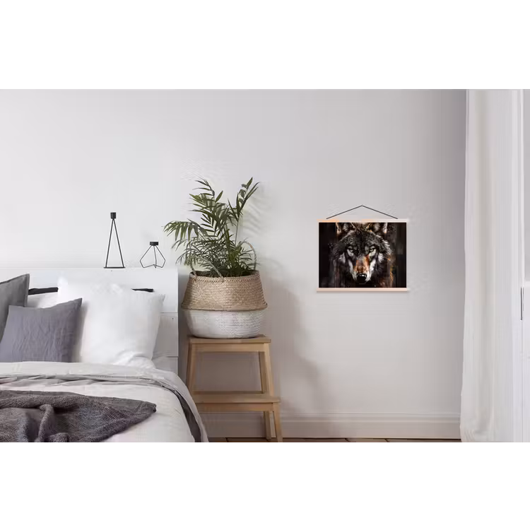 Schoolplaat - Dieren - Wolf - Portret - Zwart - Bruin — 2