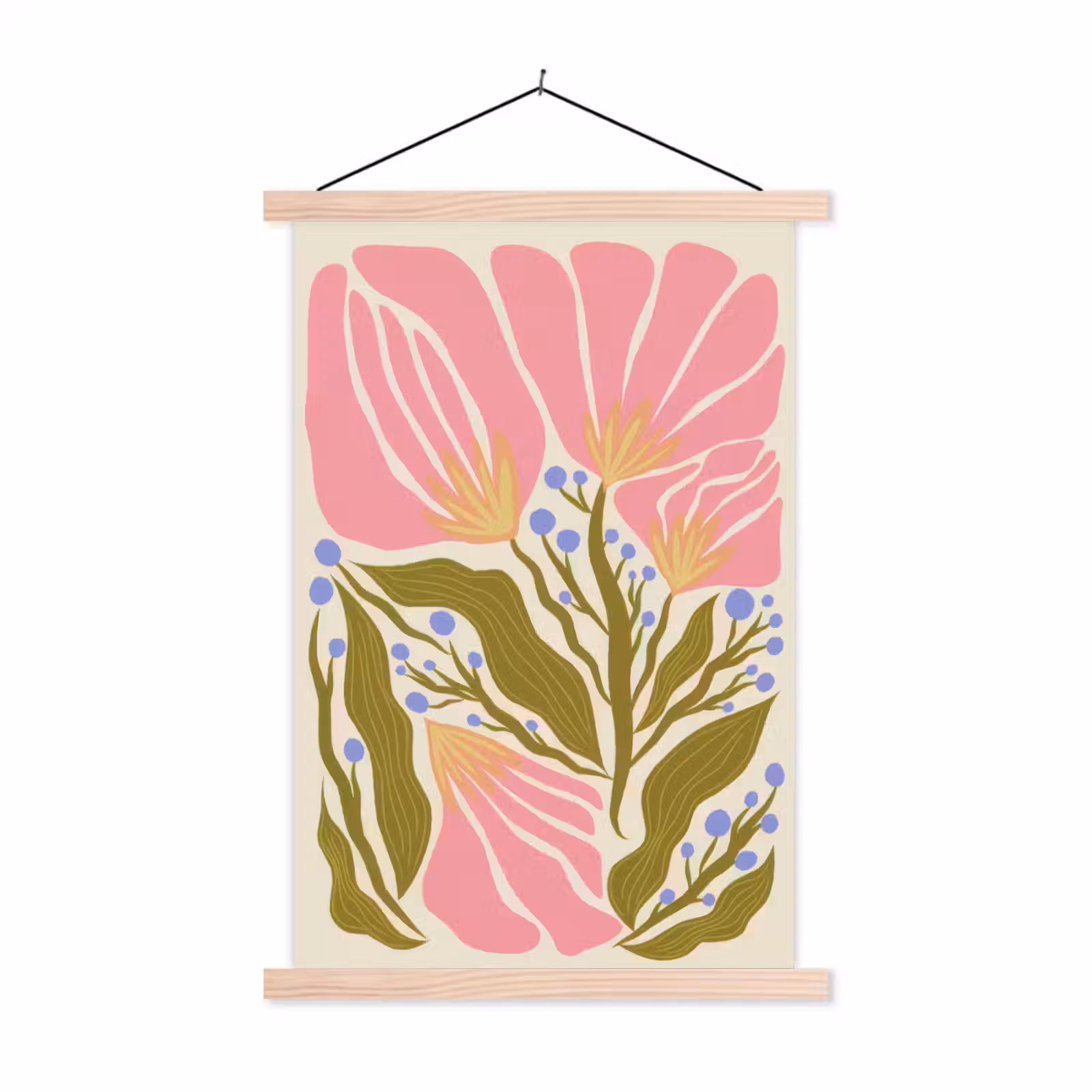 Schoolplaat - Bloemen - Bladeren - Abstract - Roze — 1