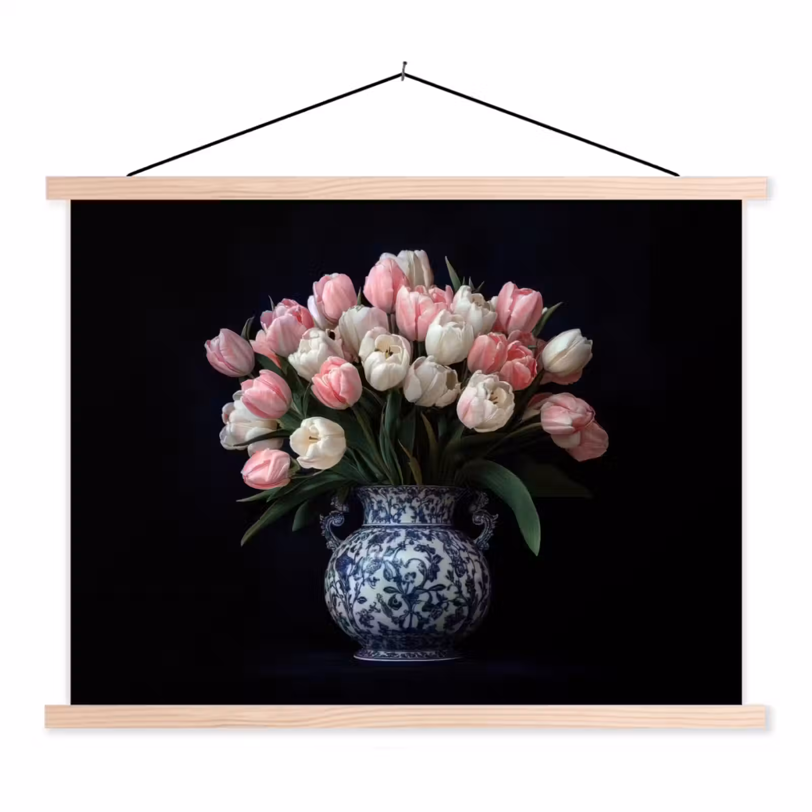 Schoolplaat - Bloemen - Roze - Tulpen - Vaas — 1