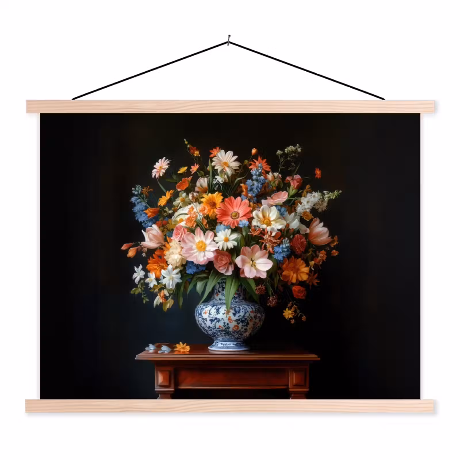 Schoolplaat - Boeket - Roze - Bloemen - Vaas — 1