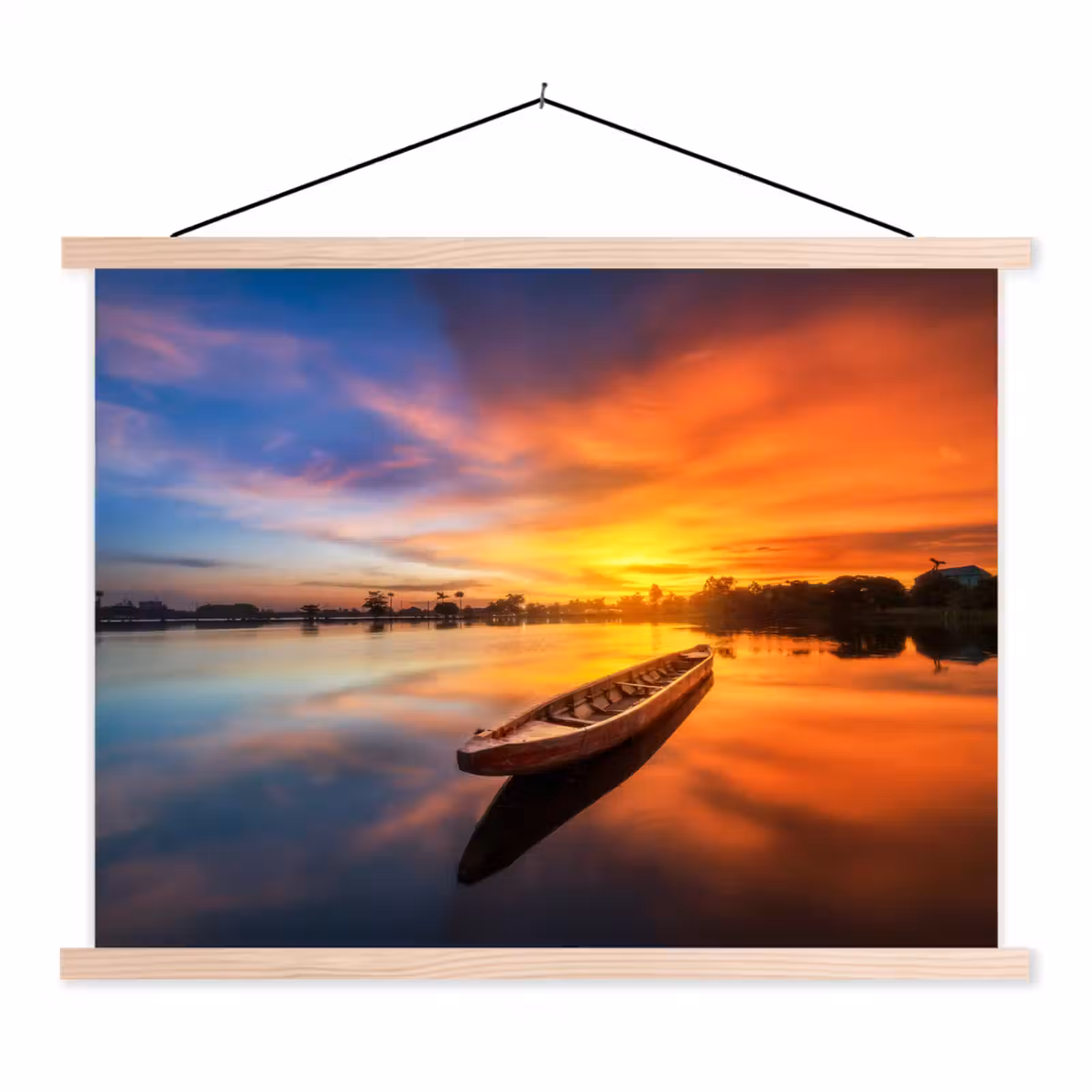 Schoolplaat - Boot - Water - Zonsondergang - Oranje - Water — 1