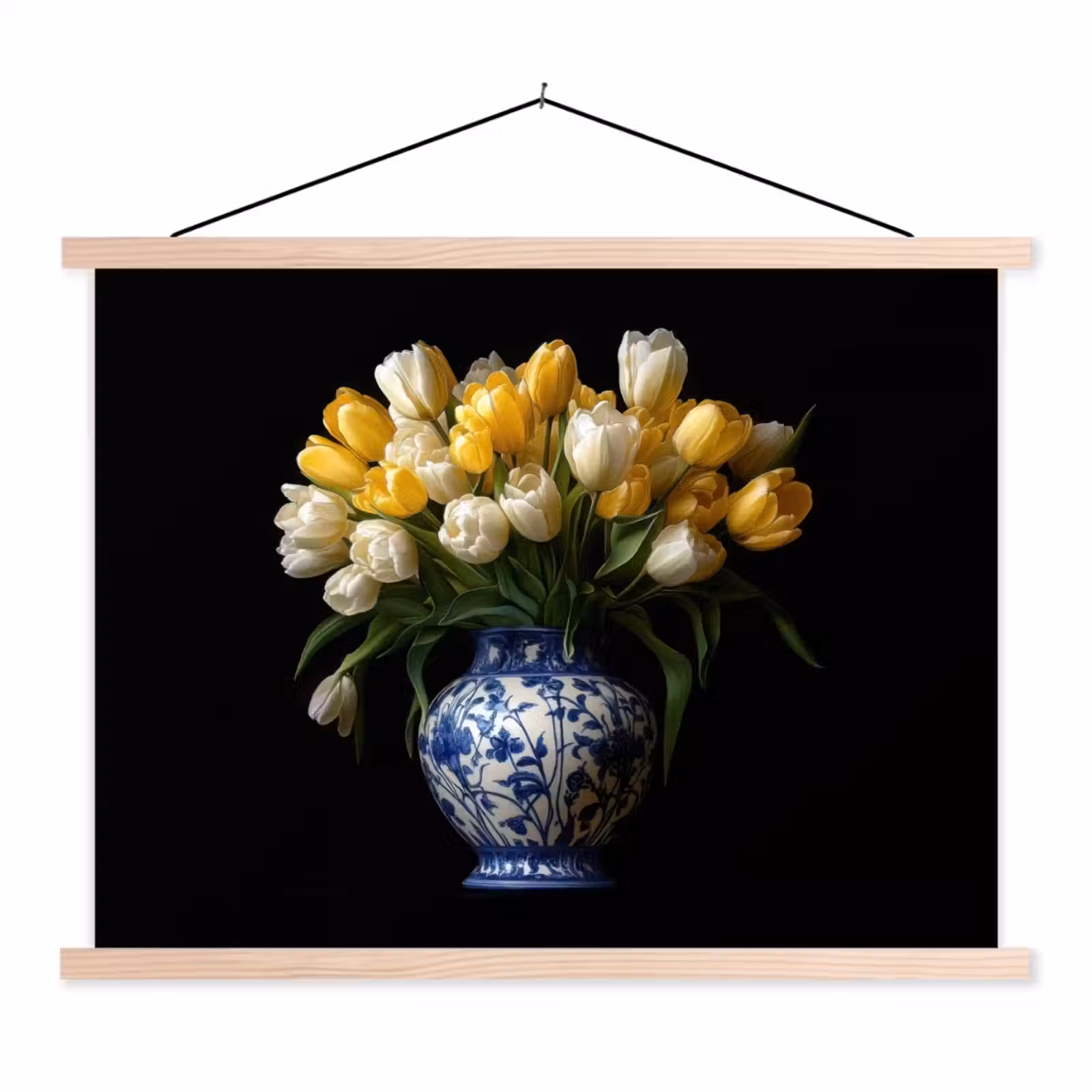Schoolplaat - Geel - Tulpen - Vaas - Bloemen — 1