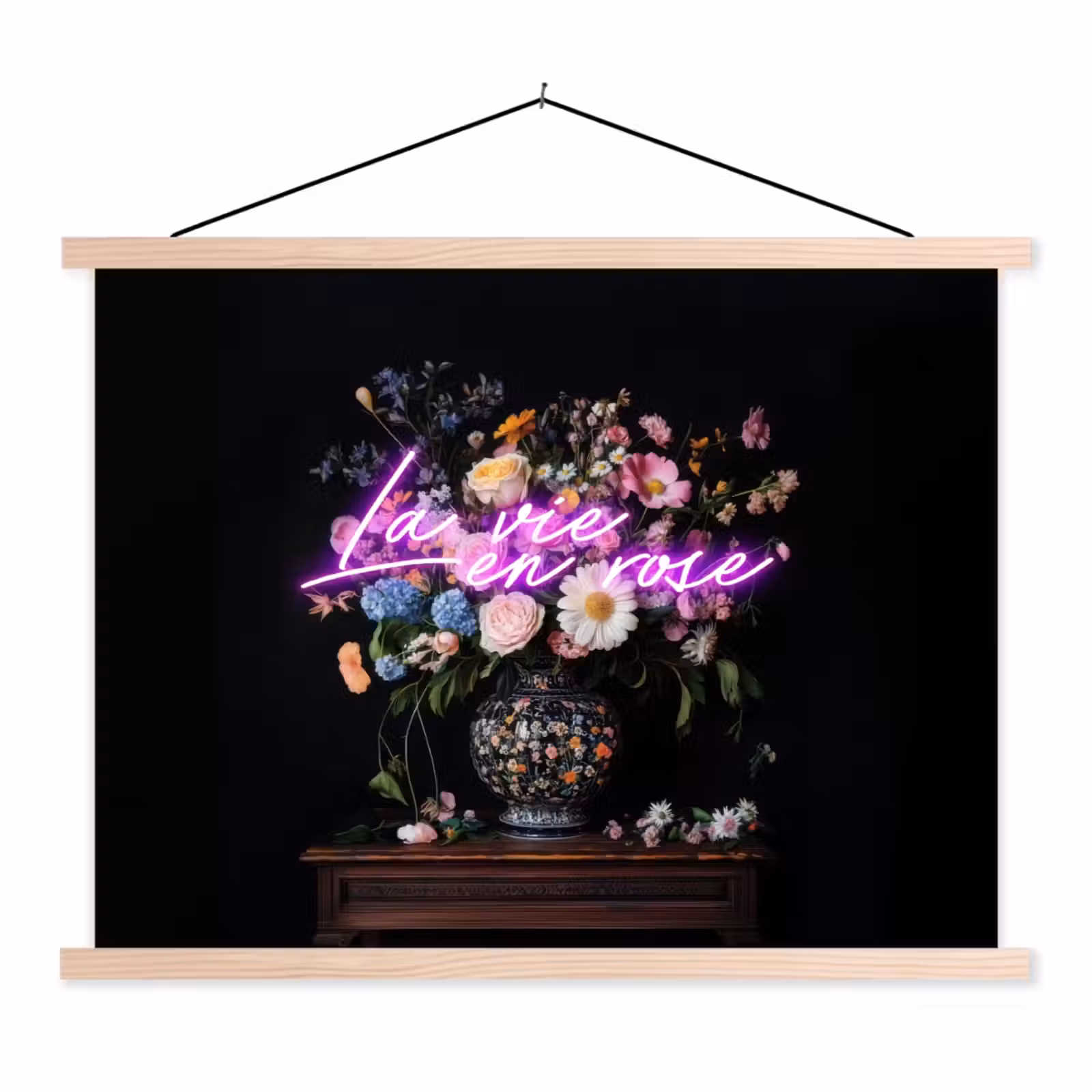 Schoolplaat - Neon - Vaas - Bloemen — 1