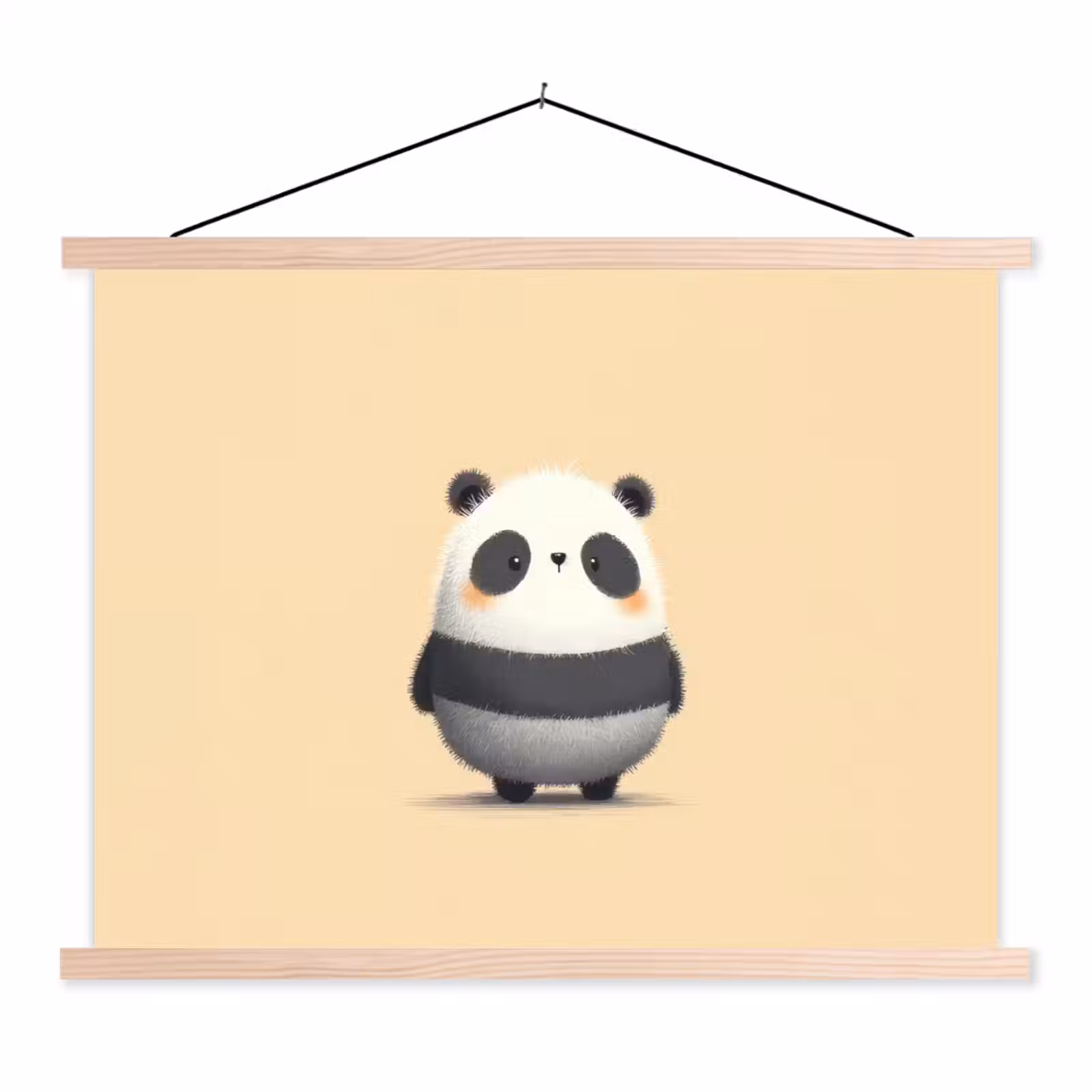 Schoolplaat - Panda - Beige - Minimalistisch — 1