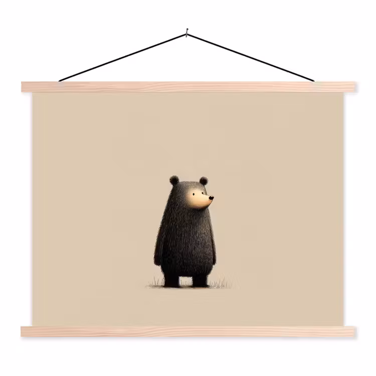 Schoolplaat - Beer - Donkerbruin - Minimalistisch — 1