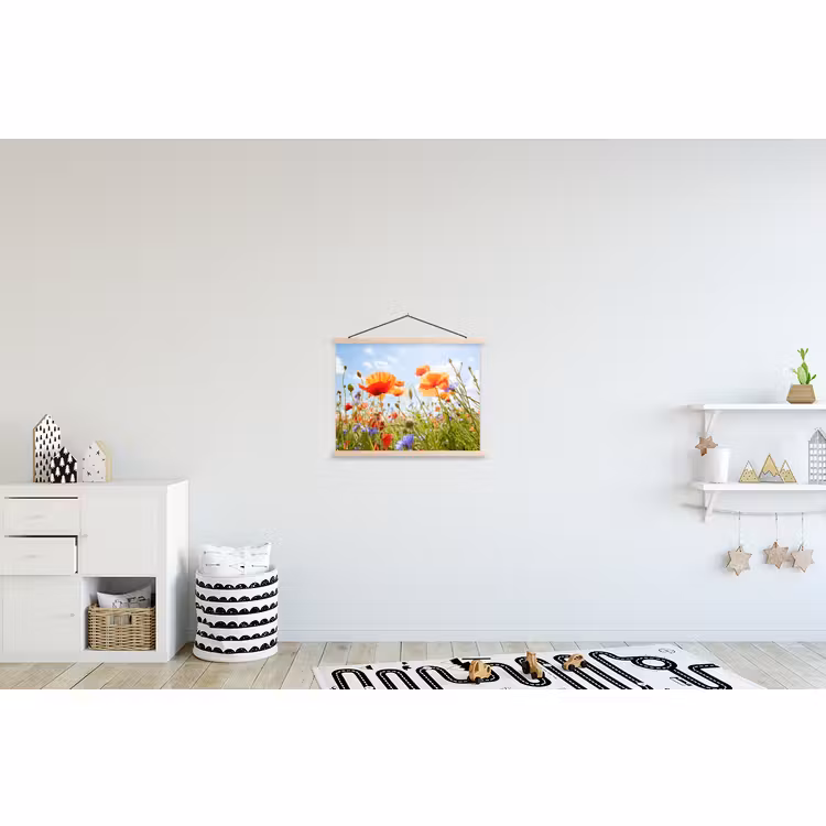 Schoolplaat - Bloemen - Klaproos - Lente - Natuur - Rood - Blauw — 3